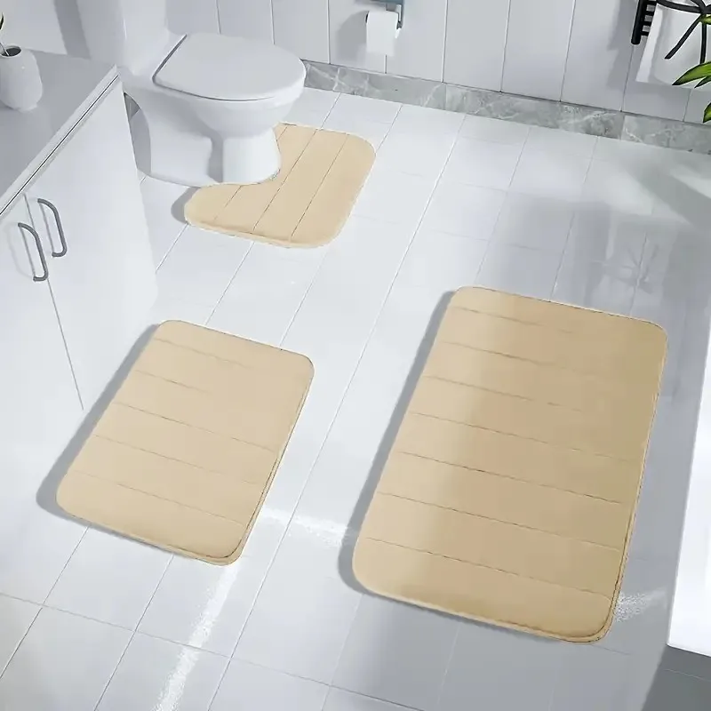 Set van 3 Badkamer Badmat Set Zacht Antislip 2 STKS Geplaveide Mat Badkamerkleed Absorberende Douche Tapijten Wc Deksel Cover Vloer