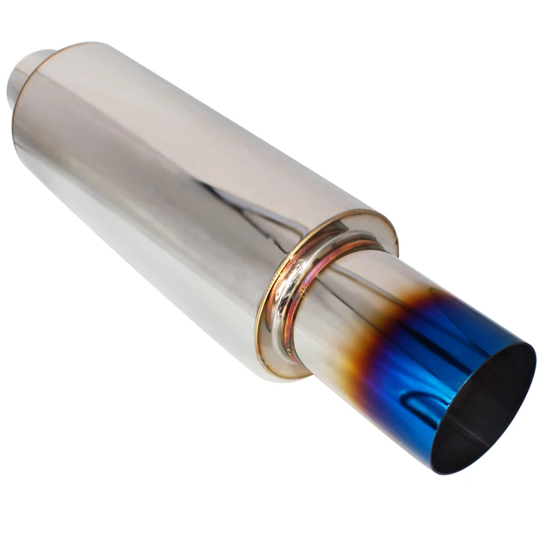 Car Styling Exhaust System Pipe Tail Universal Racing Muffler High Quality Stainless Steel 76 or 63 To 115mm Mufflers
