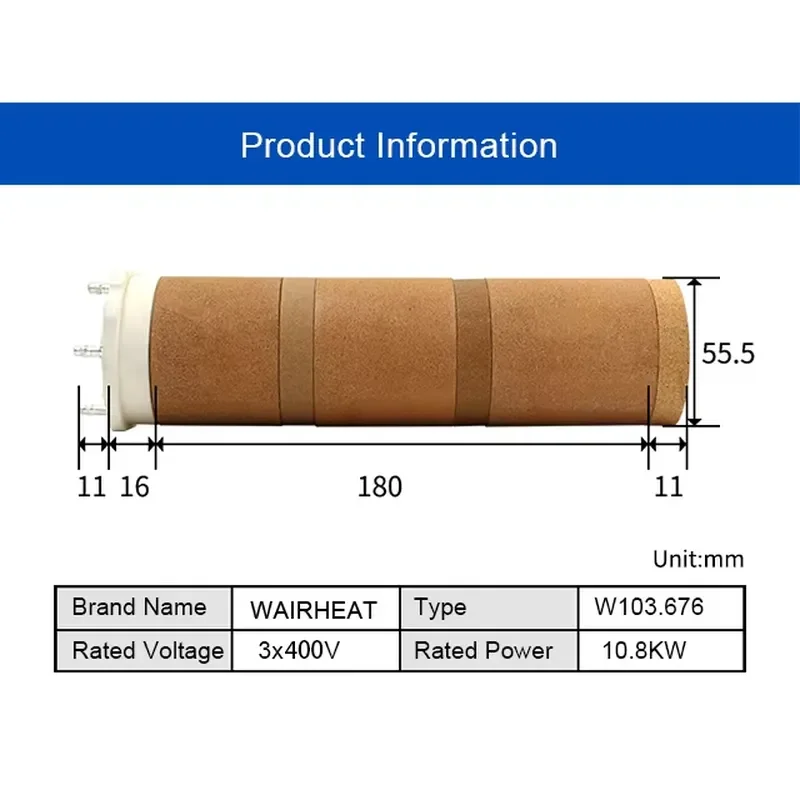 High Temperature Heater 103.676 3*400V 10.8KW With SWEDISH Kantha Wire for Turbular Heater TYP LE5000HT DF Equipment