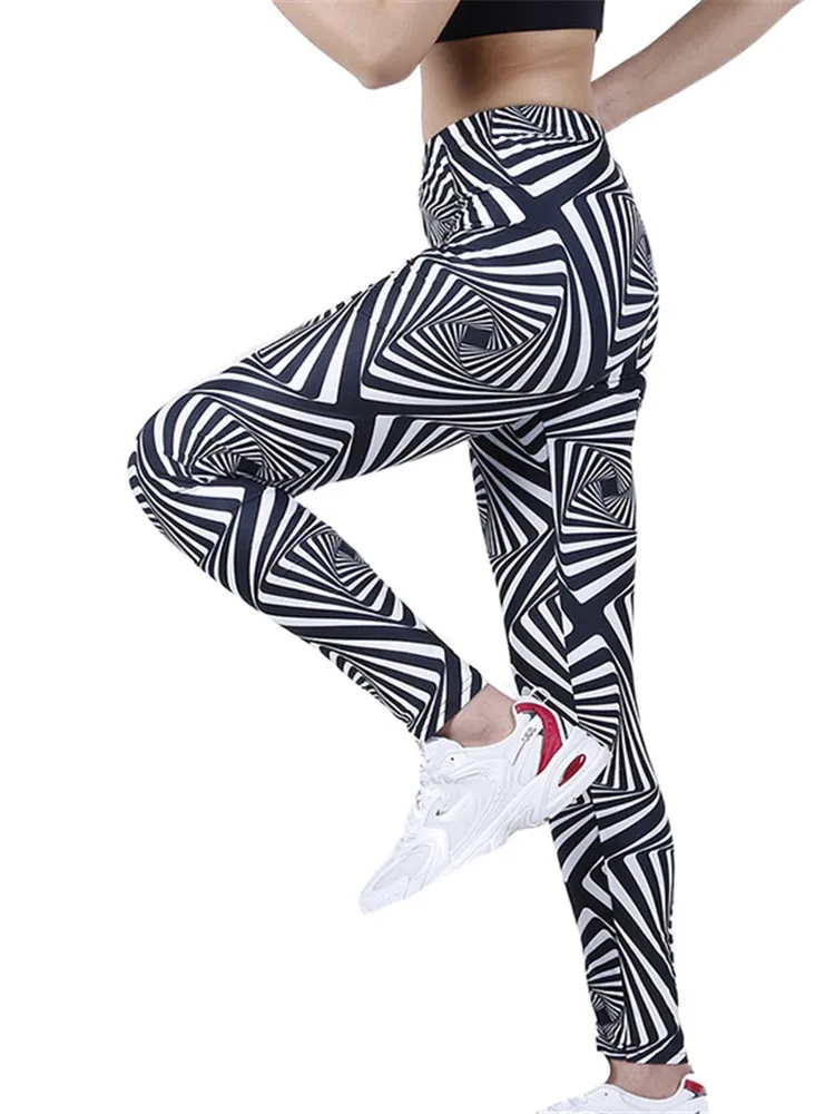 

YRRETY Workout Pants High Waist Leggins Mujer Gym Clothing Yoga Fitness Sportswear Wear Push Up Women Printing Ankle-Length 2022