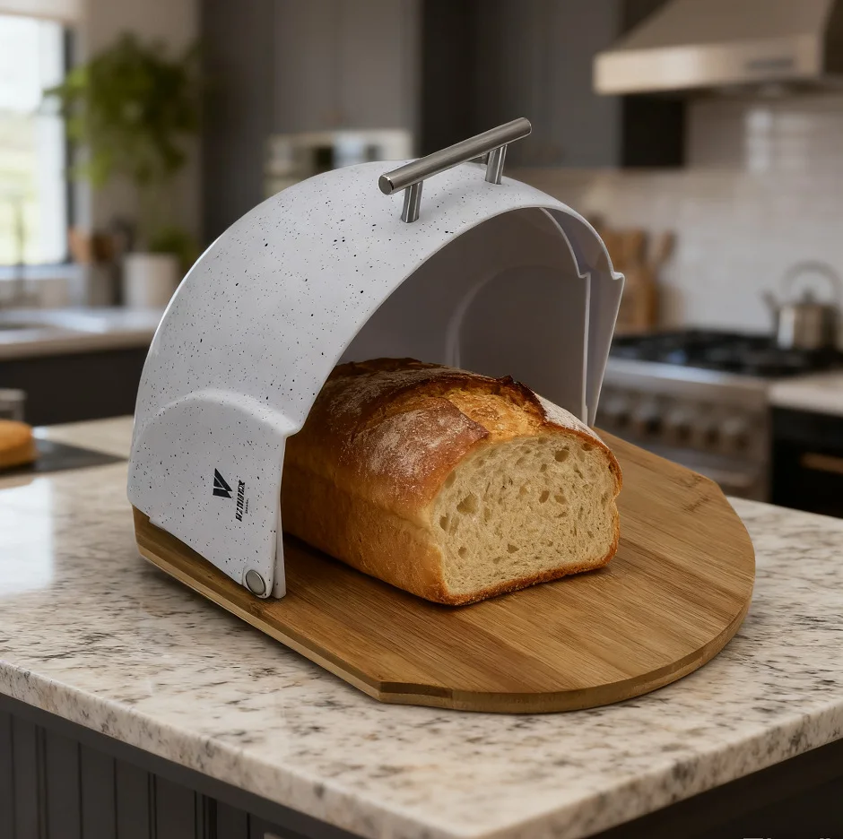 household kitchen storage stainless steel bread box storage box clamshell fresh-keeping snack kitchen utensils