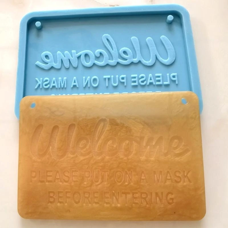 

Силиконовая форма для буквенного знака, инструмент для рукоделия, прямоугольная дверная табличка, прочная форма из смолы