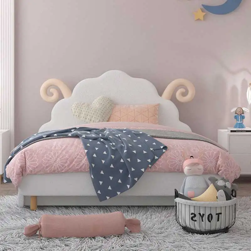 Cute Cartoon Design Wooden Double Children'S Beds Home Hotel Wood Frame Modern Luxury Boys Girls Kids Bed Set