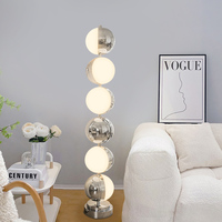 Modern Living Room Decoration Floor Lamp Stainless Steel Retro Round Ball Bedroom Rotating Standing Lamp LED Lighting Desk Light