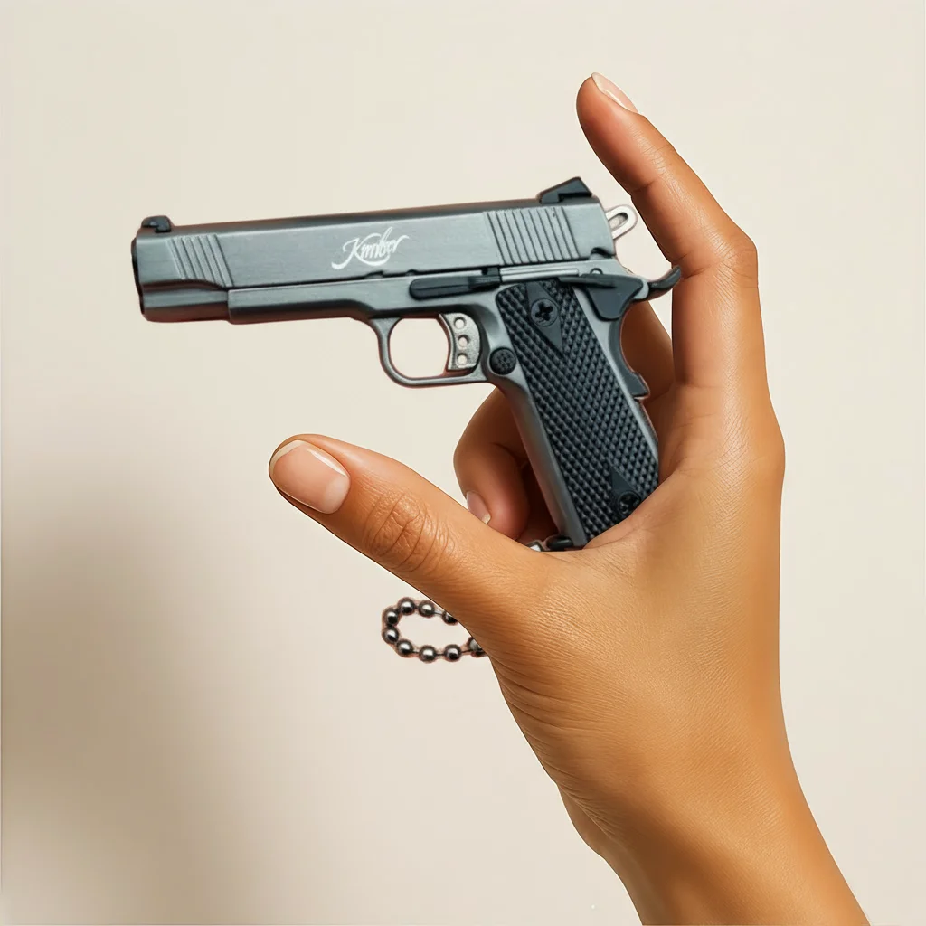 

1911 Gun Model Metal Keychain Alloy Detachable Decompression Toy Military Fan Collection Desk Decoration