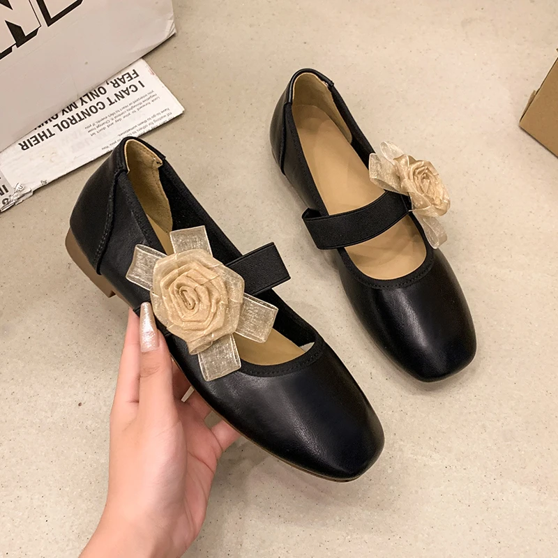 

New Women's Fashion Flat Ballet Shoes Women Shallow Ballet Leather Round Toe Female Ballerina Soft Moccasin Mary Janes Shoes