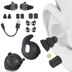 Tactical Hearing Protection Earplug, 26dB NRR/0.5ms Response/82dB Active Suppression,One Hand Operation, IP67 Build, 8-24hrs Use