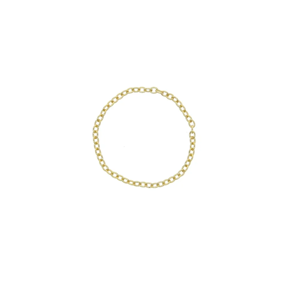100% 925 Sterling Silver Women Gold Color Silver Chain Rings