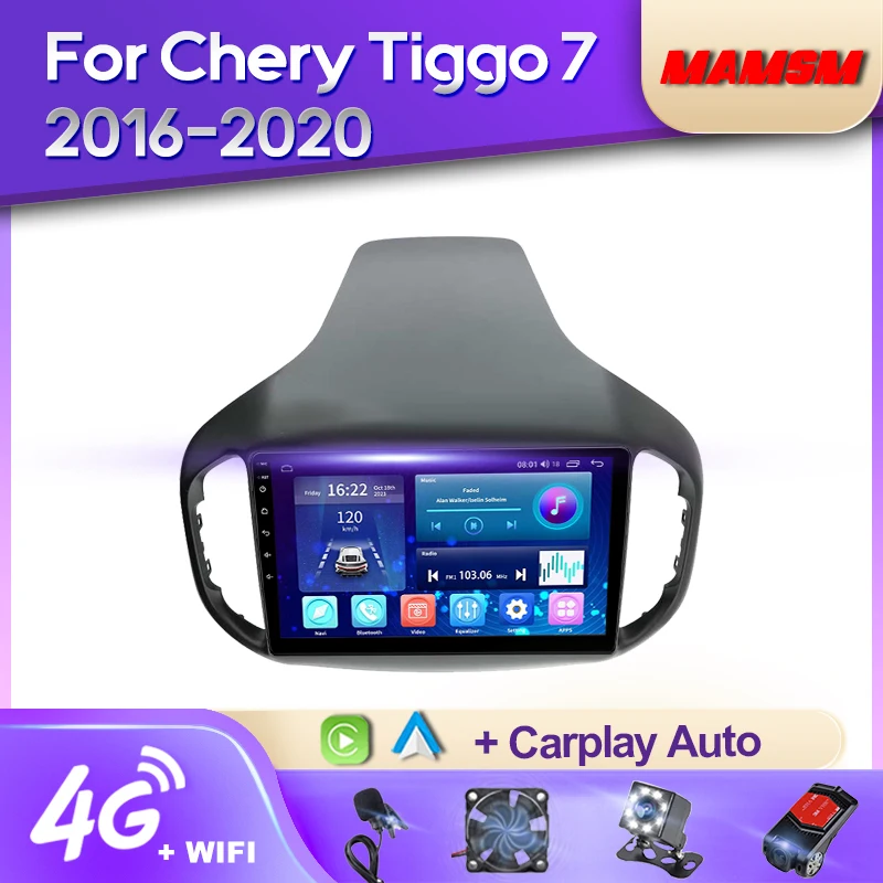 MAMSM Android 12 Car Radio For Chery Tiggo 7 2016-2020 Video Multimedia Bluetooth Player Navigation GPS 4G Carplay Autoradio