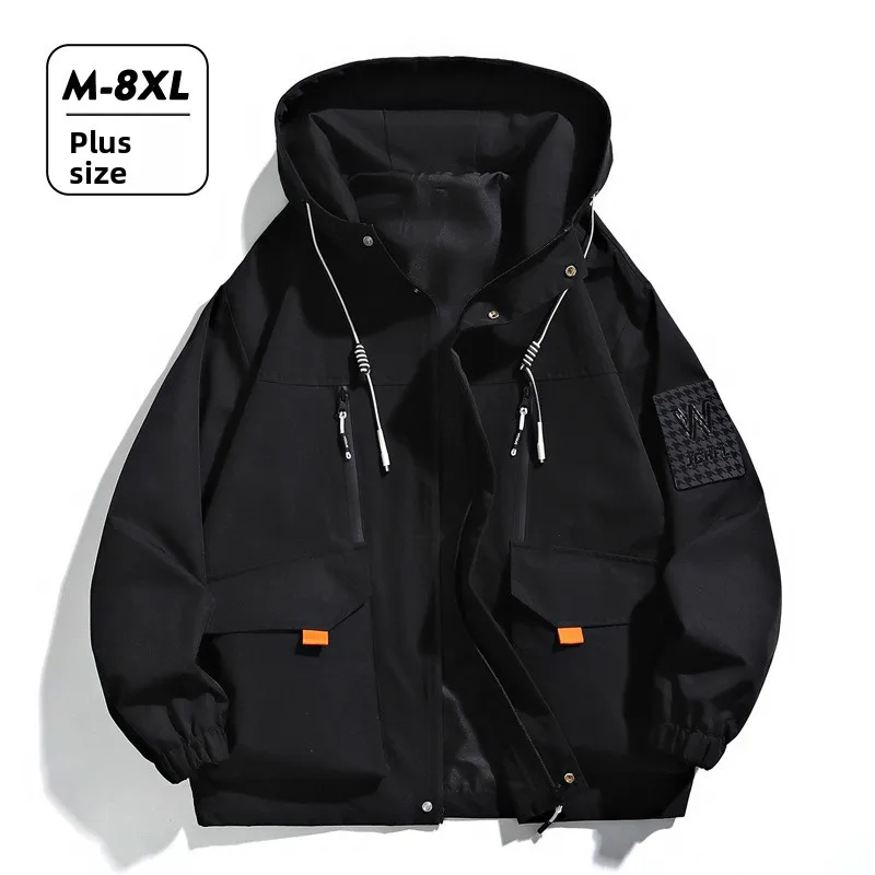 

Мужская куртка большого размера, весенне-осенняя молодежная куртка с капюшоном, осенне-зимняя утепленная флисовая куртка