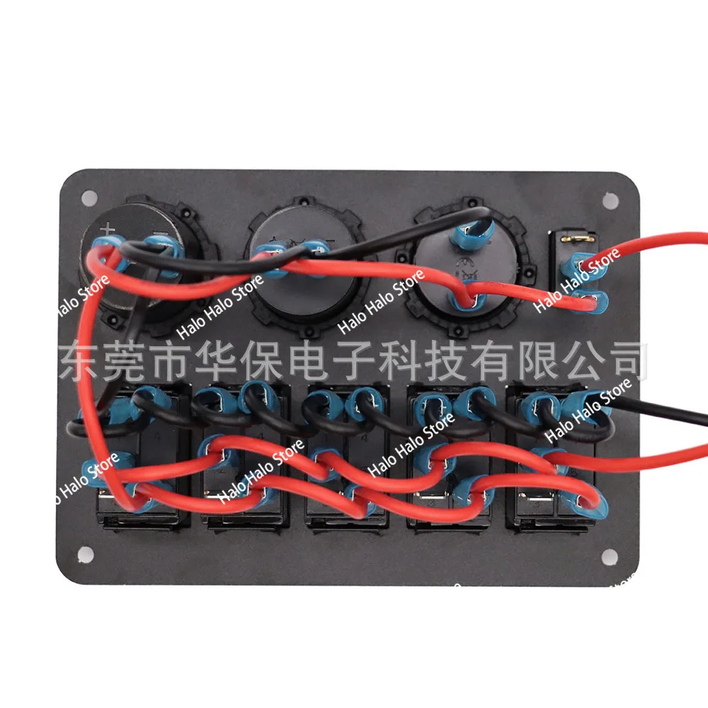 Picture 5: 24V Car RV Switch Panel with Type C USB Charger Cigarette Lighter Socket Wiring Harness for Modification