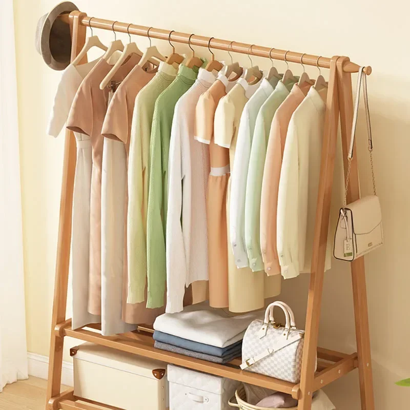 Cheap Floor Coat Stand Wooden Bedroom Hook Bag Hat Pants Decor Clothes Hanger Drying Space Saving Rack Para Ropa Room Furniture