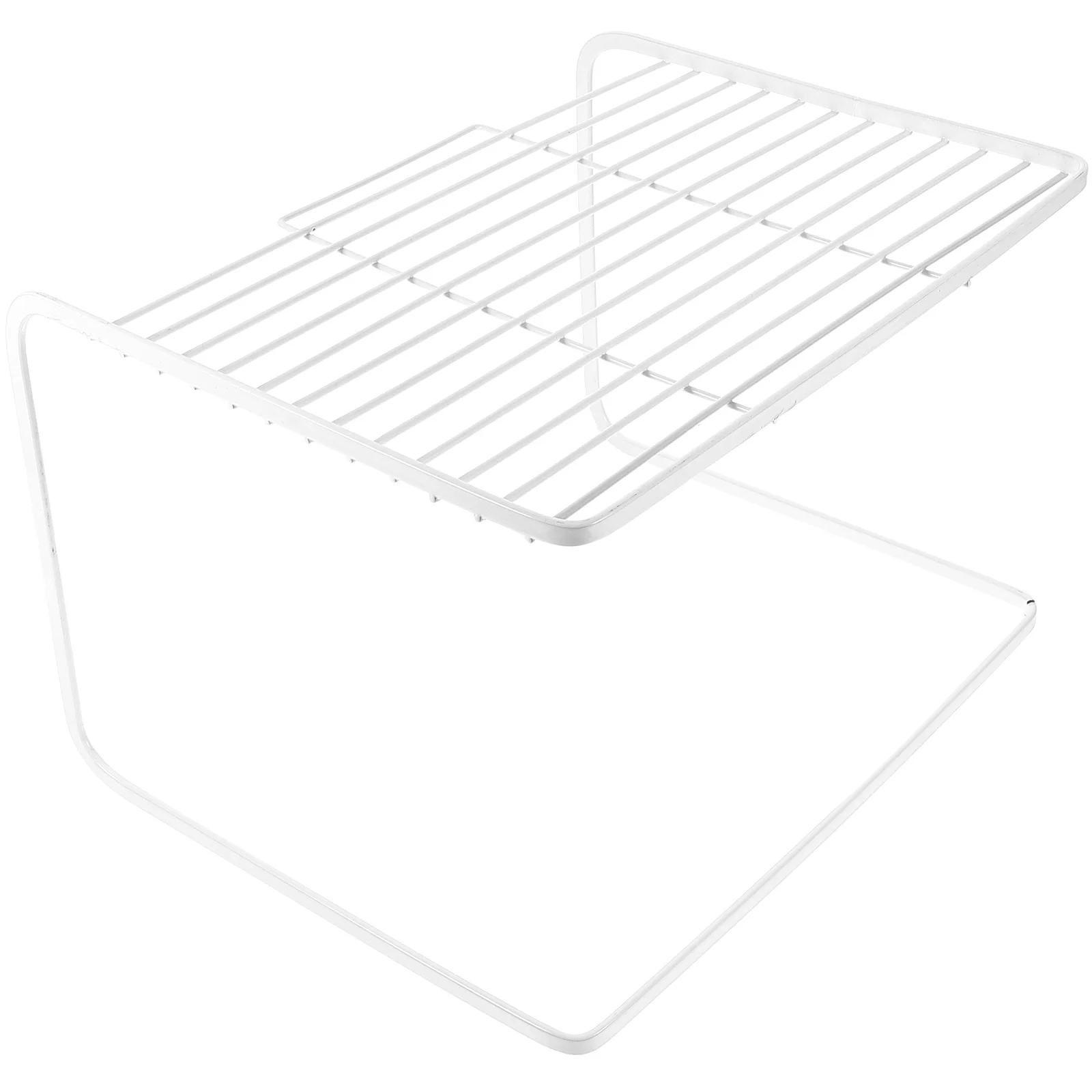 

Multi layer Router Shelf White Medium Double tier Storage Rack for Home Desk Heavy duty Carbon Steel Easy Clean