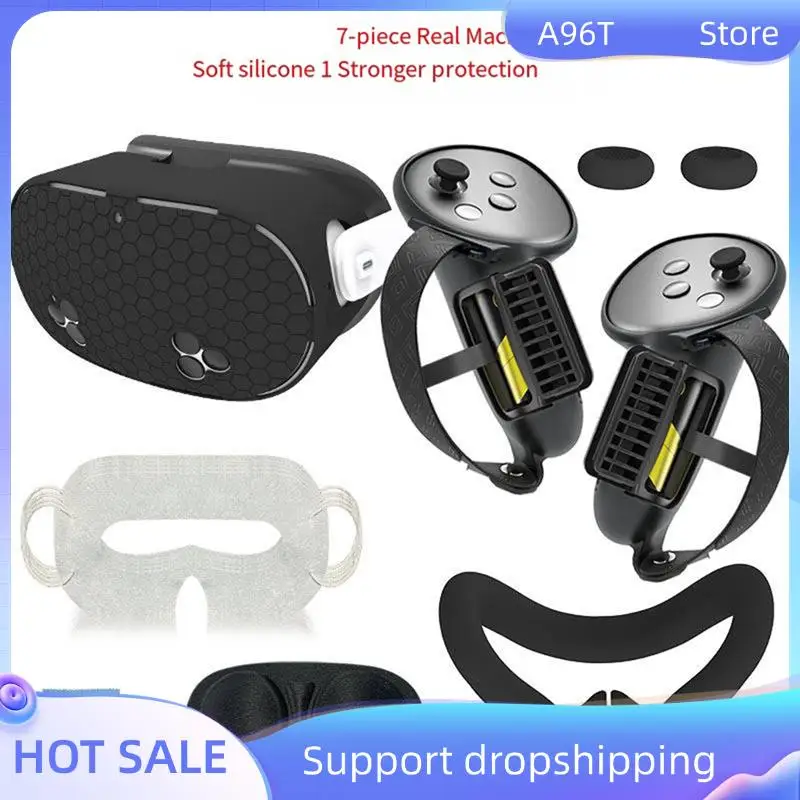 

A96T For Meta Quest 3S Host Handle Protective Cover, Face Shield, Joystick Cap, Glasses Pad, Lens Protective Cover