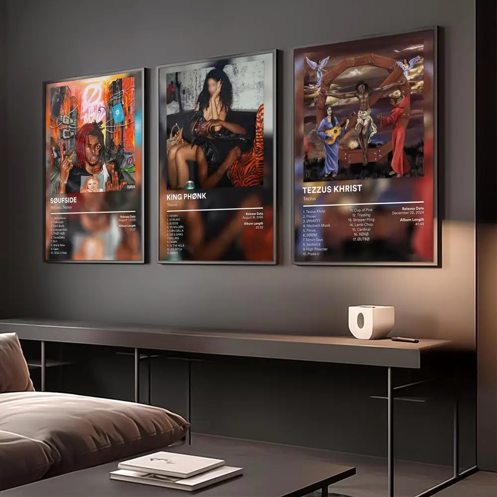 Famous Rapper T-Tezzus Poster Music Album Wall Art Print Room Decoration for Bedroom Living Room Office Home Decor Gift