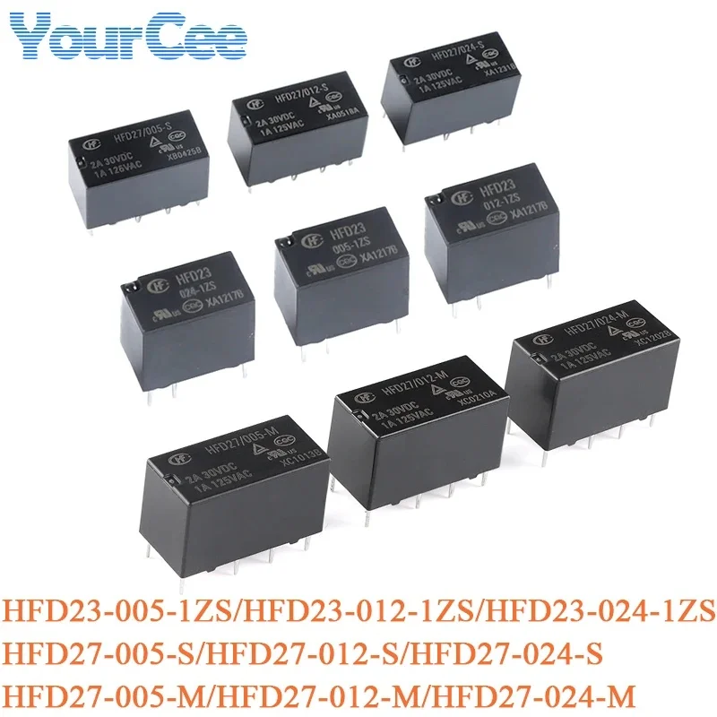 2pcs Relay HFD23/024-1ZS HFD23/012-1ZS HFD23/005-1ZS 6pin Ultra Small Highly Sensitive Relay HFD27/005-M HFD27/024-M HFD27/012-S