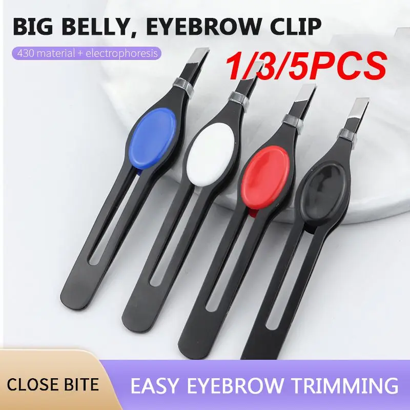 1/3/5PCS Professional Precise Stainless Steel Convenient Stainless Steel Slanted Tweezers Popular Effective Eyebrow Tweezers