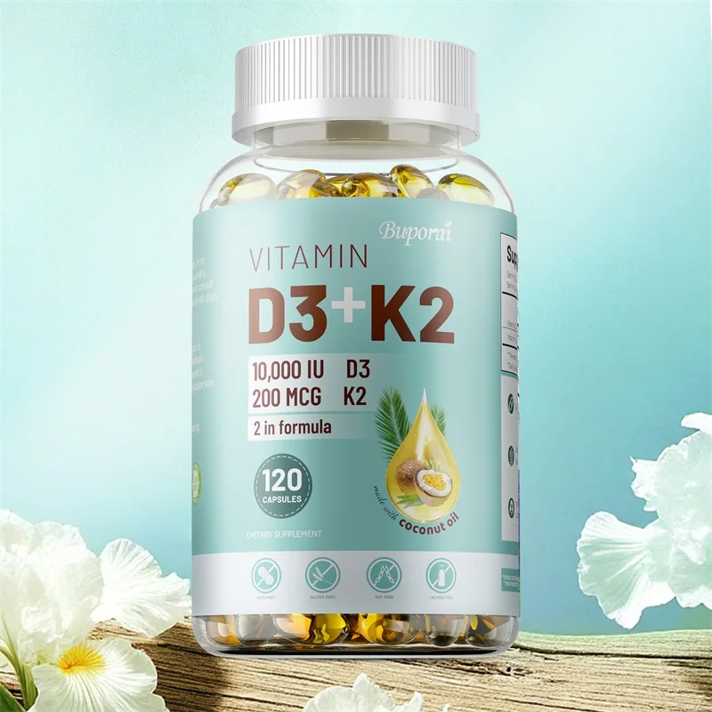 

Vitamin D3 K2 Capsule - Promotes Muscle, Tooth and Bone Health, High Absorption Rate, Enhances Immune Function