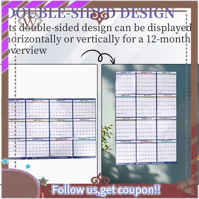 ABBG-стираемая доска-календарь, ежемесячный еженедельник, прозрачная 12-месячная влажная и сухая доска для настенного домашнего офиса, многоразовая