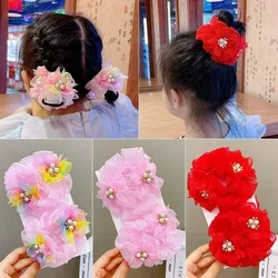 Little Girl Hair Ring Color Flower New Children Bun Cute Headwear Style Super Fairy    Elastic Bands for Children Girls 머리끈