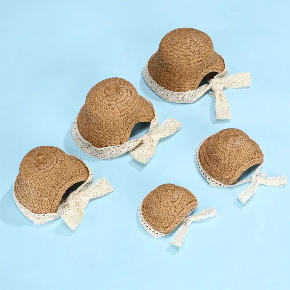 Miniature for 1/81/61/41/3 Doll Mini Handmade Doll Hat Accessories Doll House Ornament Straw Hat Hand Weaved Hats