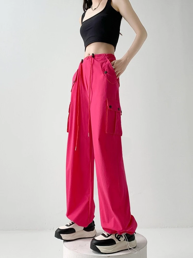 Loose Casual Korean Fashion Pocket Women's Pants Retro Elegant Sweatpants Women ClothingNew in Spring Summer Female Cargo Pants