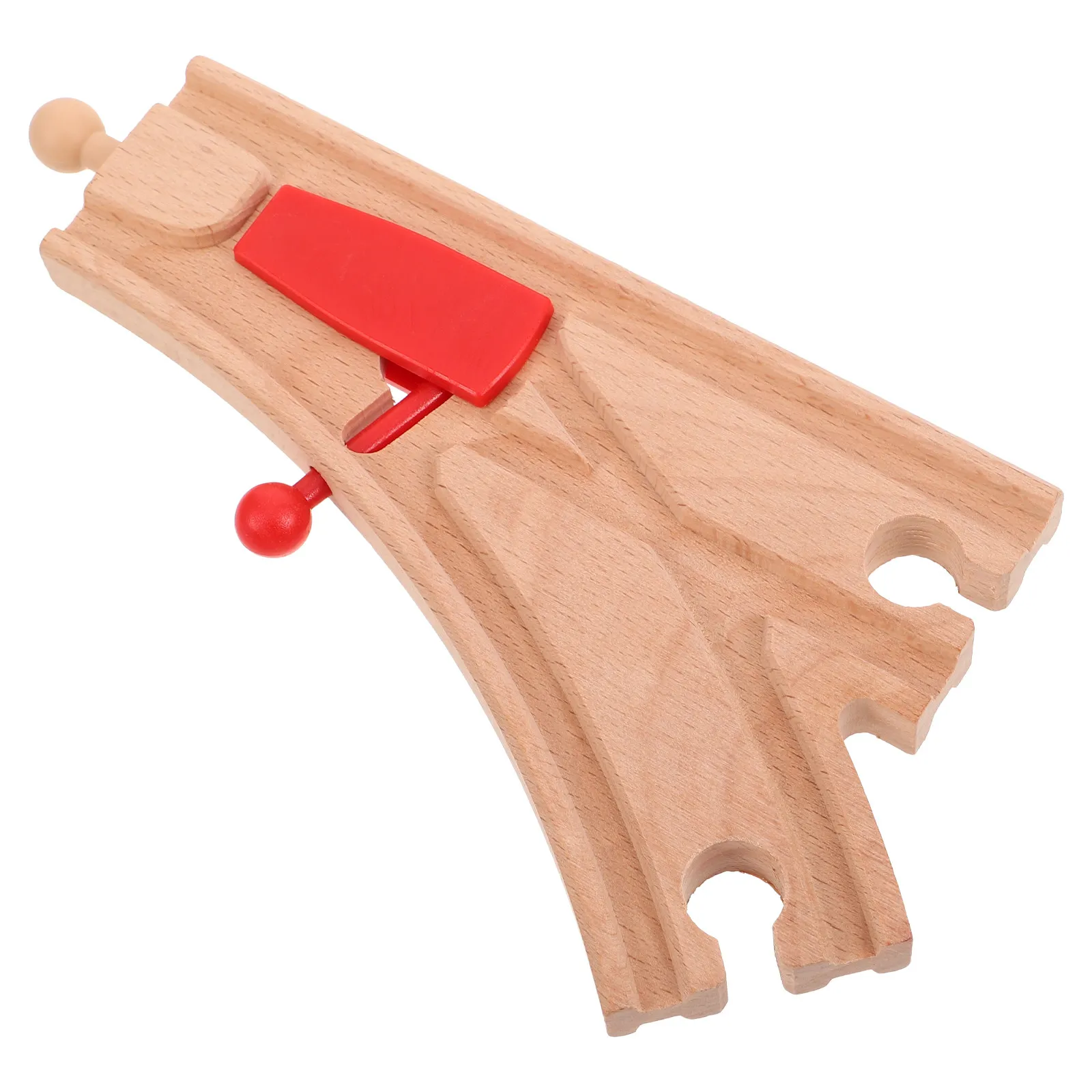 

Wooden Train Track Expansion Set for Kids Natural Finish Smooth Edges Versatile Connectors Bridge Pieces Educational Creative