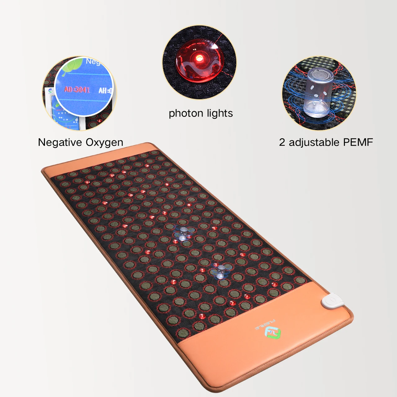 Fuerle New Far Infrared Photon Light Wave Pemf Massage Mattress Energy Jade Stone Heated Therapy Pemf Mat