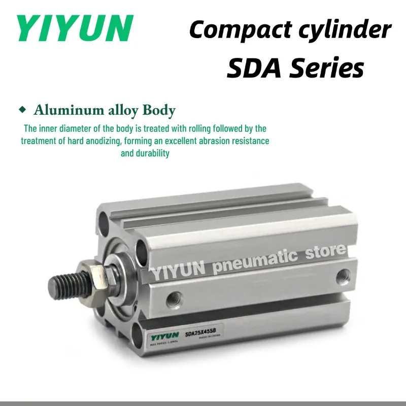 SDA25X5X10X15X20X25X30X35X40X45X50X60X70X80X90X100 S B SB YIYUN SDA Series Compact cylinder Pneumatic component tools