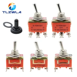 1PCS 15A 250V Toggle Switch E-TEN1322 1021 1122 1221 1321 3Pin on-off SPST Rocker Switch 6Pin on-off-on on-on DPDT Waterproof Ca