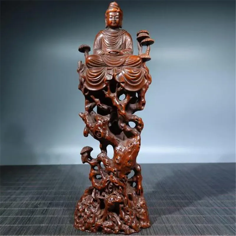 

Collection Archaize seiko Hand-carved boxwood Tathagata Buddha household desktop decoration crafts statue