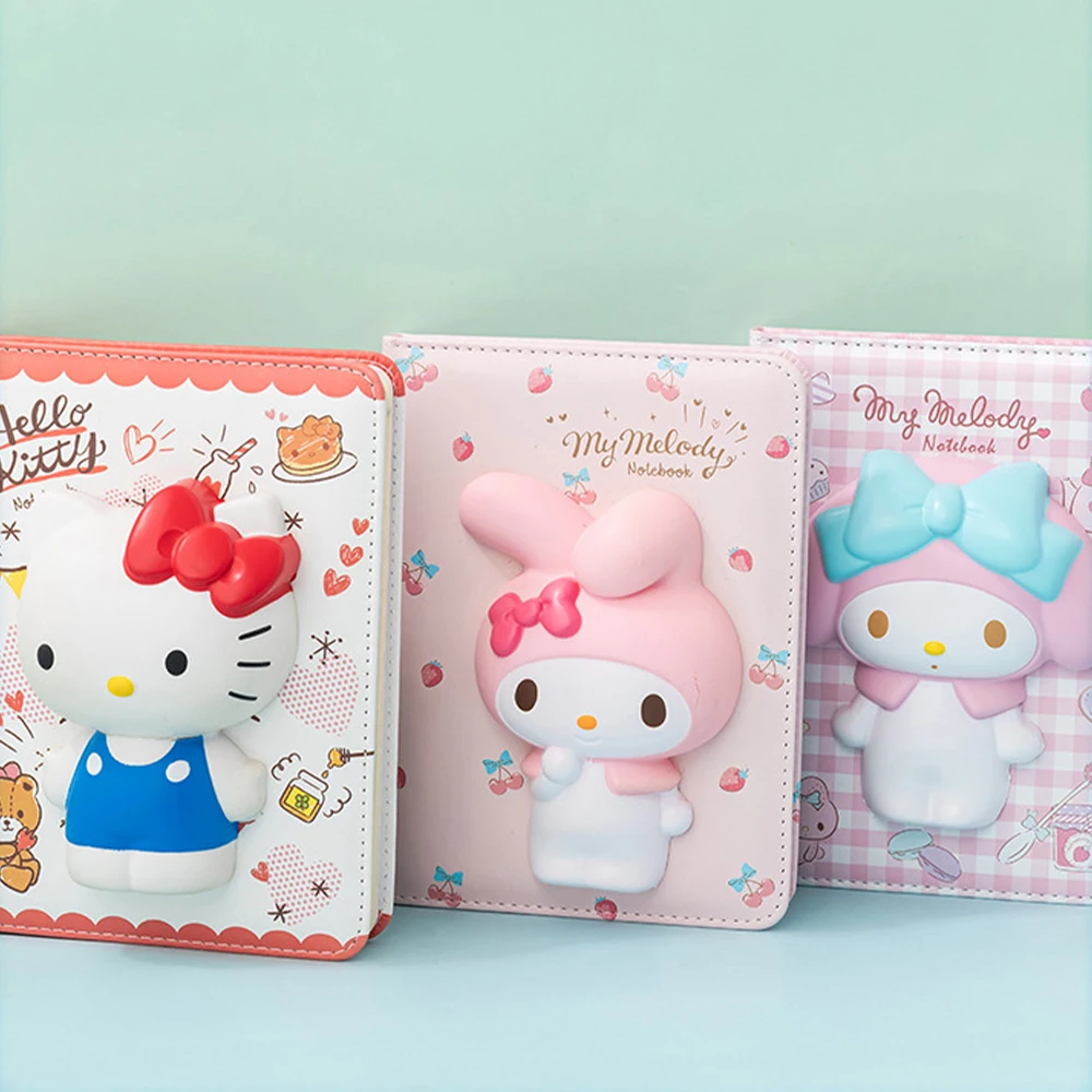 3D Descompressão Sanrio Notebook para Crianças, Kawaii Escola Escrita Suprimentos, Manual Criativo, Presente do Dia das Crianças, Material Estudantil