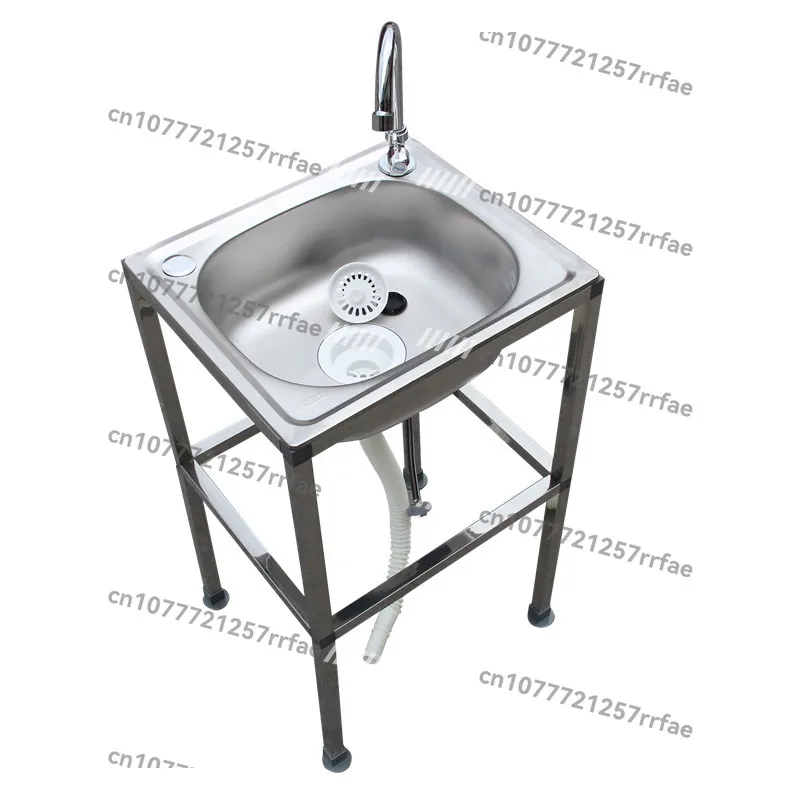 

Simple wash basin, stainless steel face wash basin, shelf, bathroom wash basin, floor-to-ceiling mobile sink, single basin.