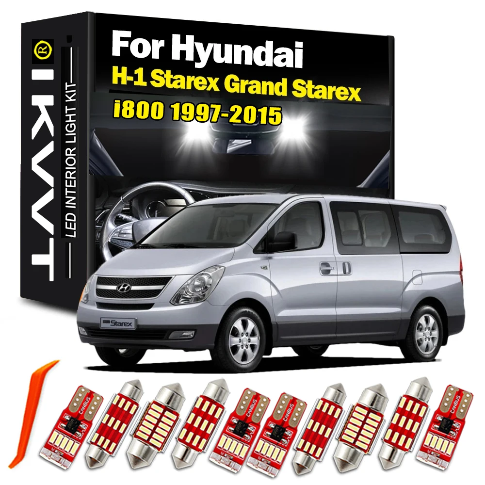 

IKVVT Canbus LED Interior Dome Map Light Kit For Hyundai H-1 Starex Grand Starex i800 1997-2011 2012 2013 2014 2015 Led Bulbs