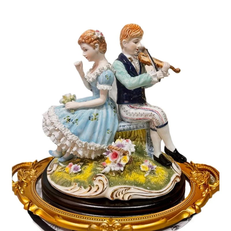 Creative ceramic character ornament lace porcelain puppet jewelry decoration creative modern pure handmade exquisite