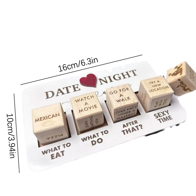 Date Night Dice After Dark Edition, Date Night Wooden Dice Game For Couples, Wood Reusable Couple Dice, Funny Anniversary Date