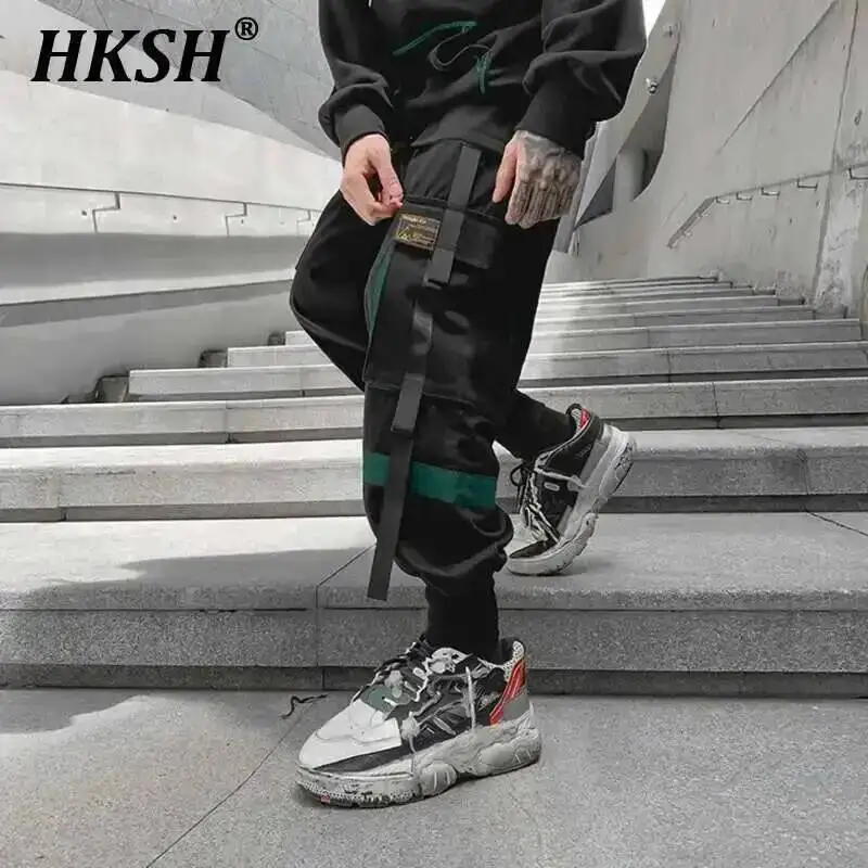 HKSH Spring Summer New Casual Cargo Pants Men's Dark Tide Tactical Safari Style Leggings China-Chic Overalls Fashion Chic HK0693