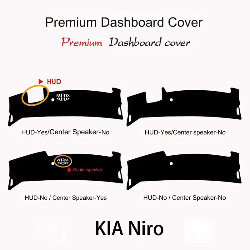 Factory good quality new arrival Sales polyester KIA car accessories  CAR DASHBOARD COVER For KIA Niro 2023 Left hand drive