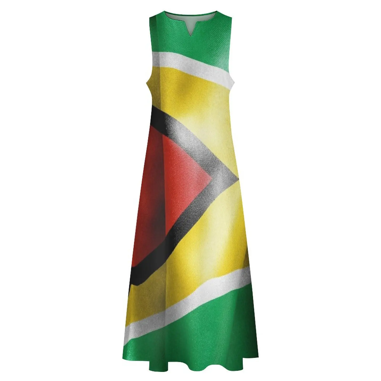 Guyana Flag Dress panjang wanita, pakaian musim panas