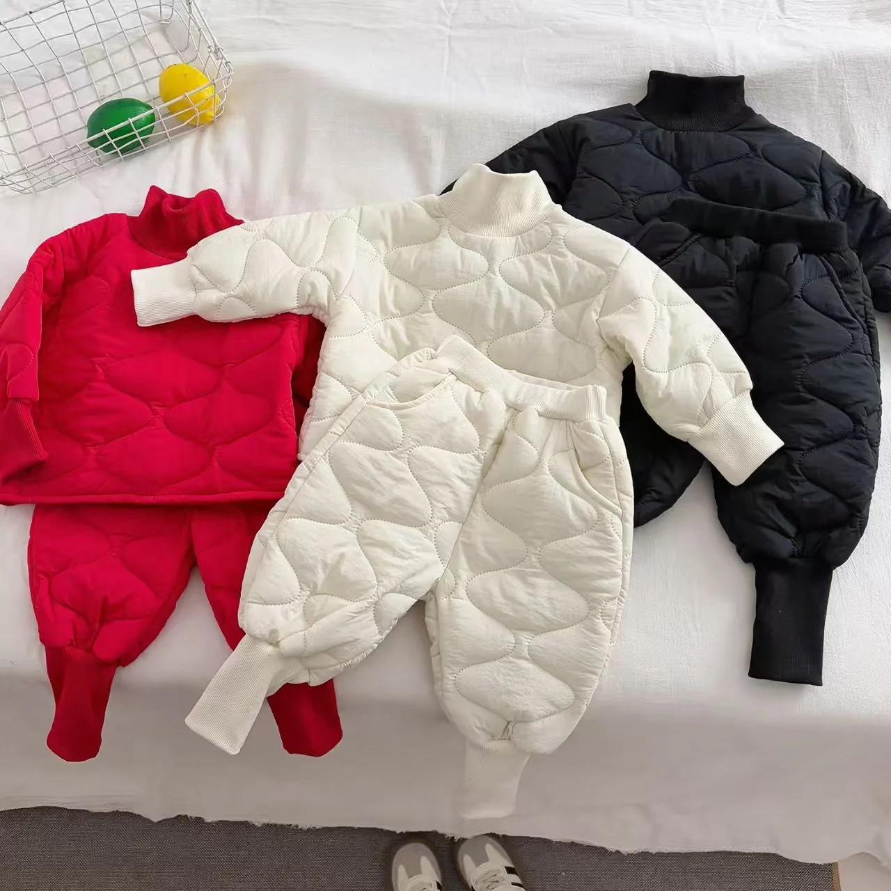 

Комплект одежды из утолщенного хлопка на флисовой подкладке, модный детский зимний теплый хлопковый костюм, комплект из двух предметов для малышей