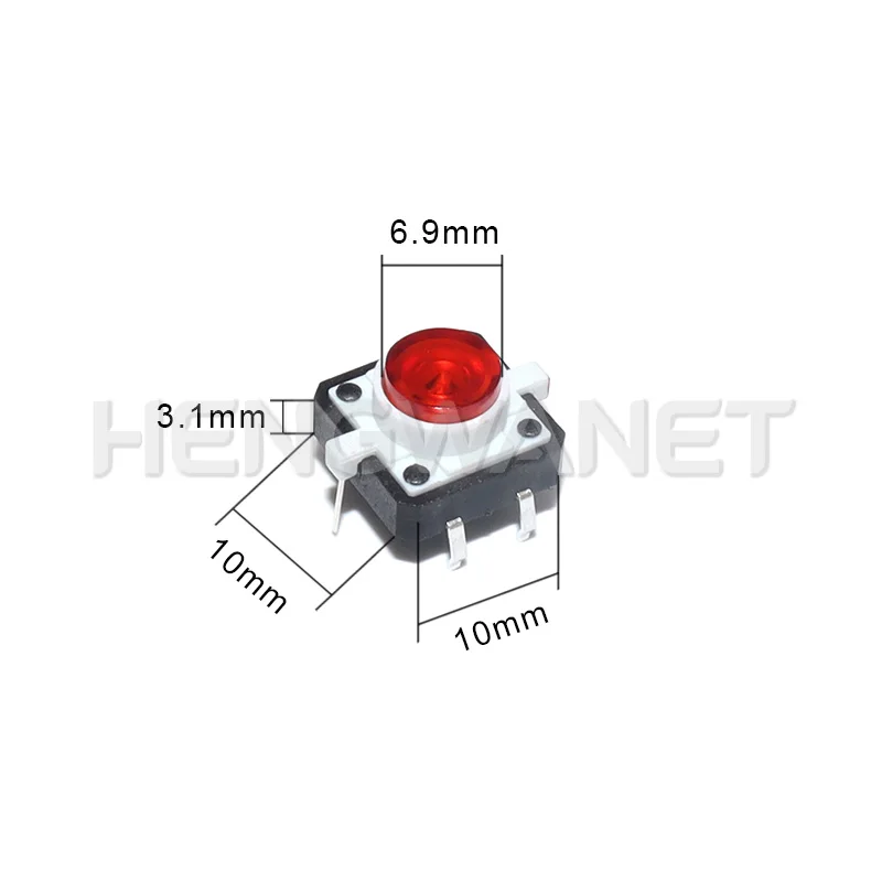 5PCS 12X12X7.3 Tactile Push Button Switch Momentary Tact LED 5 Color 12X12X7.3mm 12*12*7.3mm