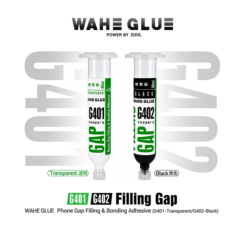 2UUL G401 G402 WAHE Filling Gap Bonding Adhesive 30ml Transparent Black Precision Bonding Sealant for Mobile Repair Use