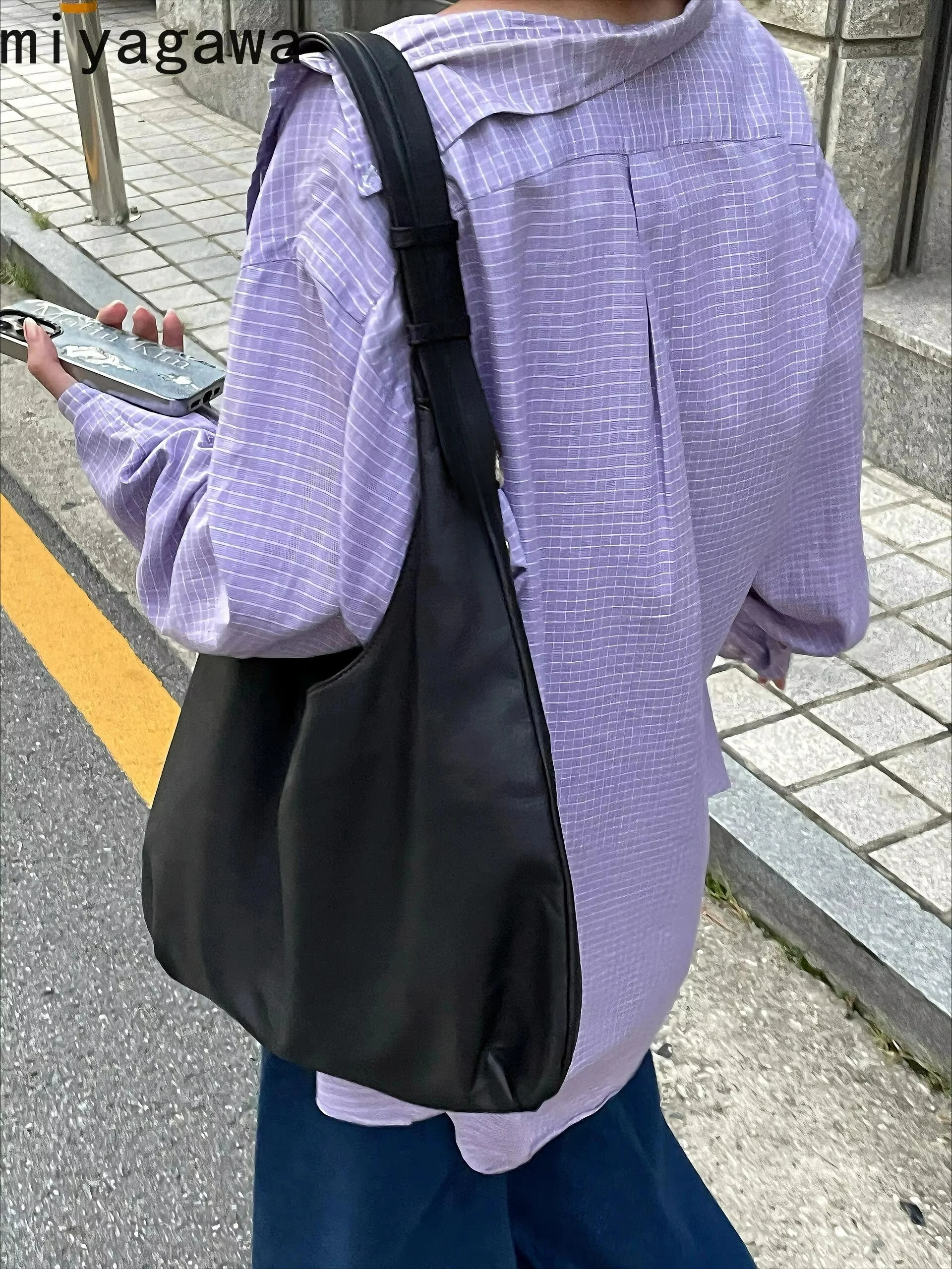 

Miyagawa Autumn Winter Retro Tote Bags Korean Large Capacity Niche Versatile Single Shoulder Commuting Underarm Bag for Women