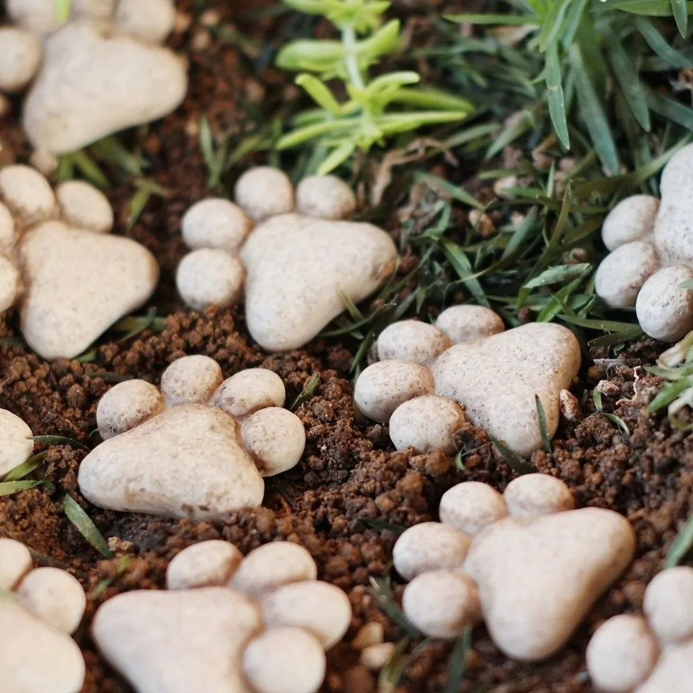 20pcs DIY Decorations Cat Claw Stone Step Lawn Decoration Bonsai Display Micro-Landscape Paving Stones Resin Bonsai Stone
