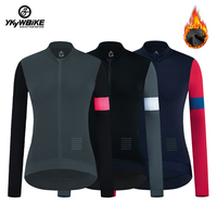 YKYWBIKE Winter Fleece Women's Long Sleeve Cycling  Jersey Top Road Bike Keep Warm Sports Clothing Women Pro Cycling Jacket
