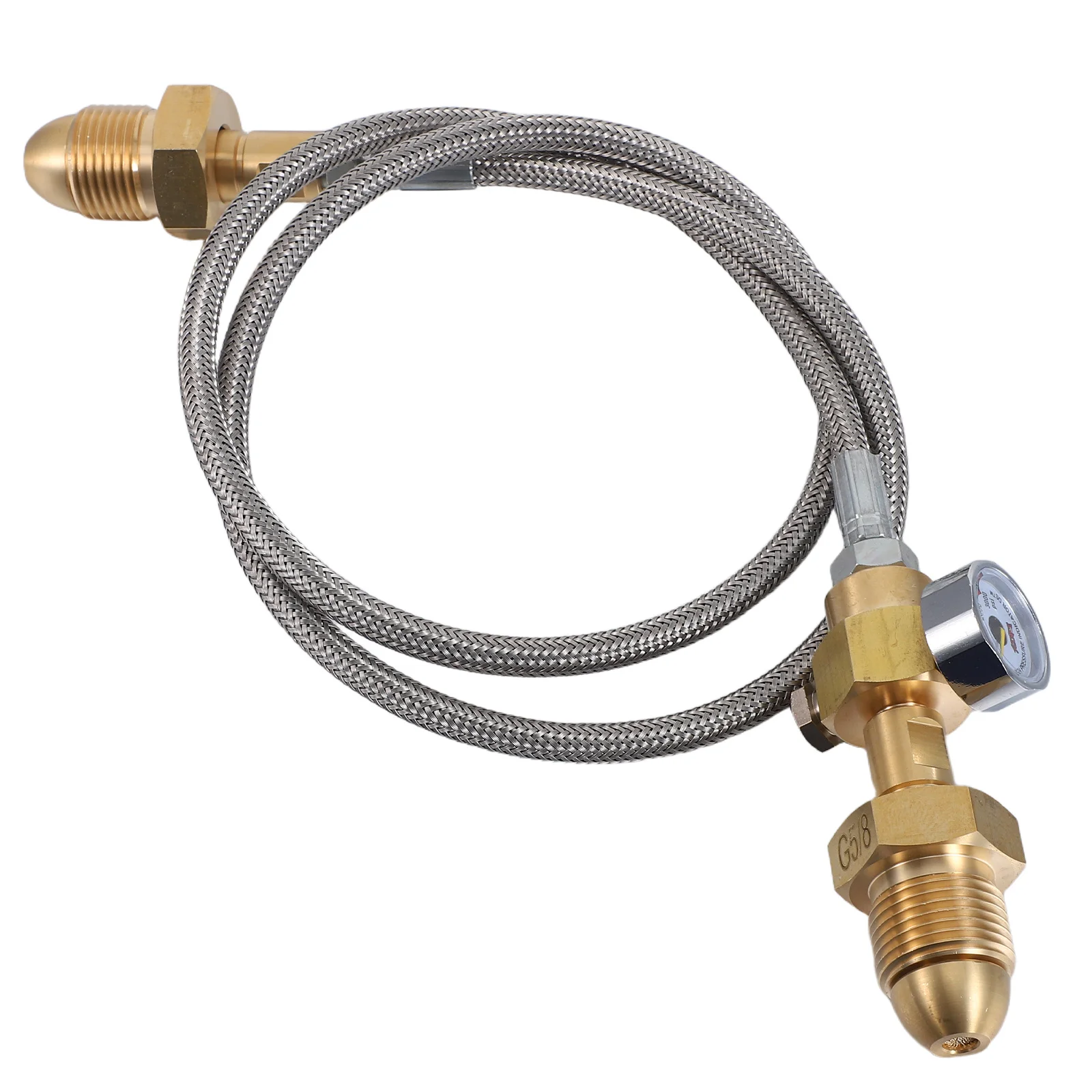 Argon Bottle Conversion Hose G 5/8 Inch Pressure Gauge Line Flexible Cylinder Adapter For Welding Equipment Gas Transfer