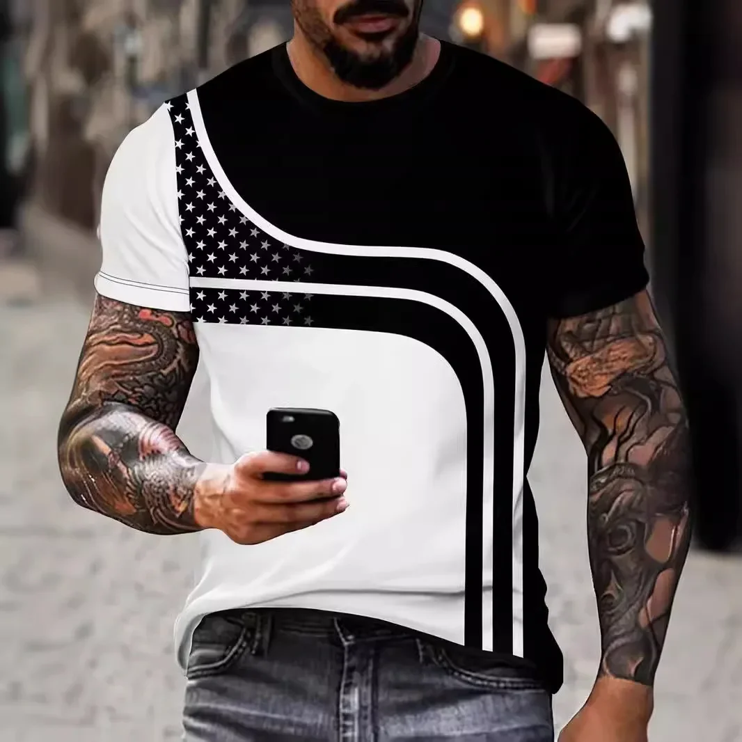 2024 Summer All-match basic color T-shirt Cool and breathable men's round neck short sleeve casual all-match ME13