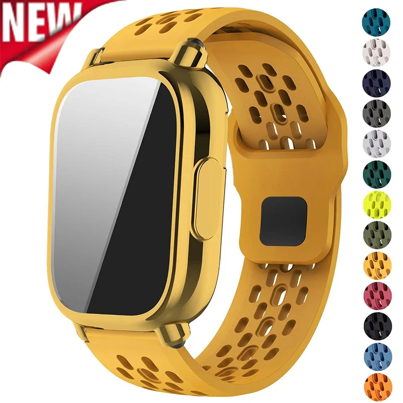 Silikonarmband + Hülle für Xiaomi Redmi Watch 5 Active/5 Lite, vollständiger Displayschutz, weiche TPU-Hülle und atmungsaktives Sportarmband