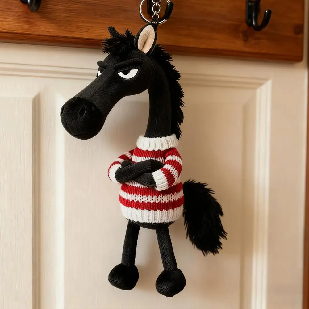 พวงกุญแจตุ๊กตาม้า ตุ๊กตาม้ากำมะหยี่นุ่ม พวงกุญแจตุ๊กตาม้าแบบ 3 มิติ ของตกแต่งกระเป๋าเป้ กระเป๋าถือ อุปกรณ์เสริม พวงกุญแจรูปม้า
