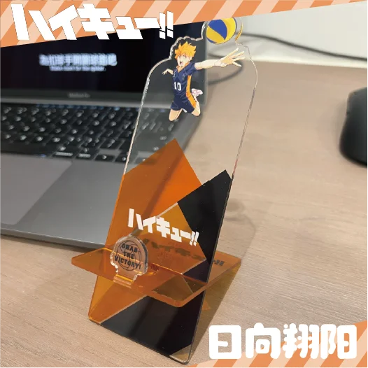 12CM Anime Haikyuu!! Cosplay Cute Cellphone Mount Standing Sign Desktop Ornament Exquisite Acrylic Decoration Xmas Birthday Gift